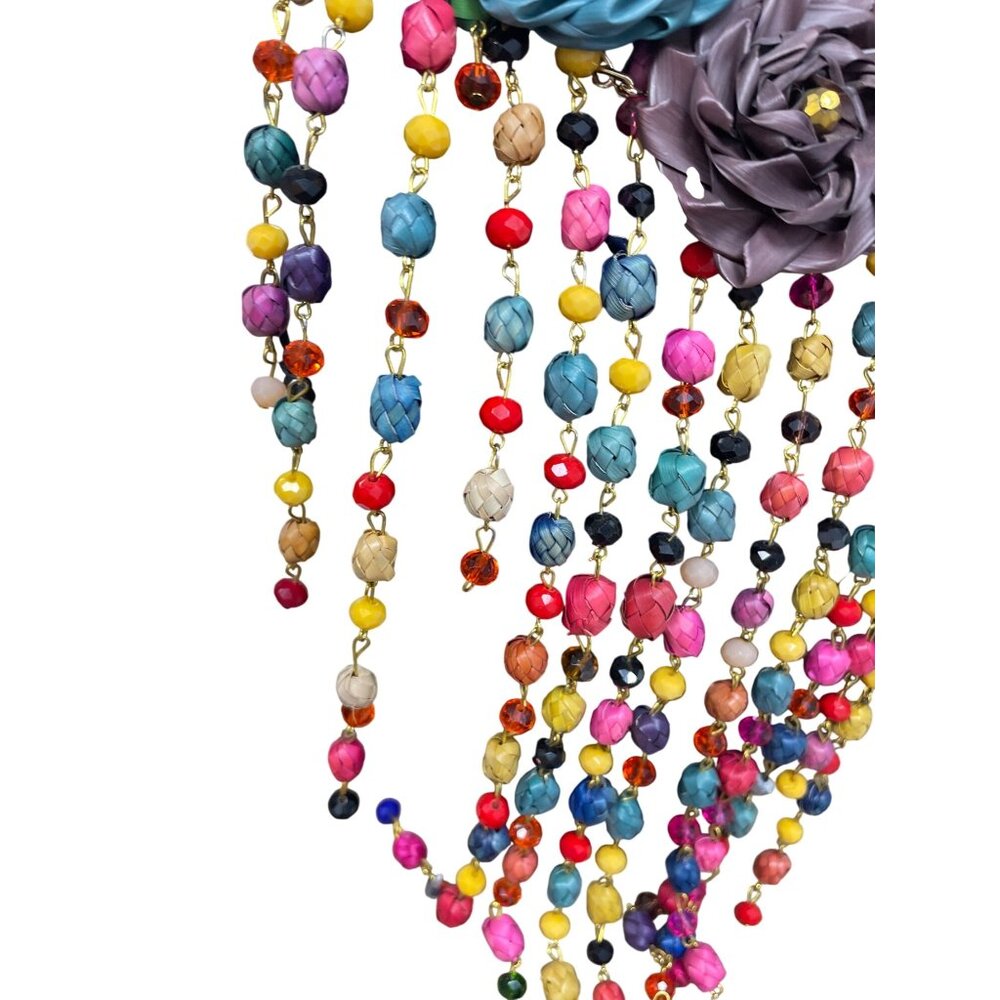 Handcrafted Multicolor Beaded Statement Necklace … - image 6